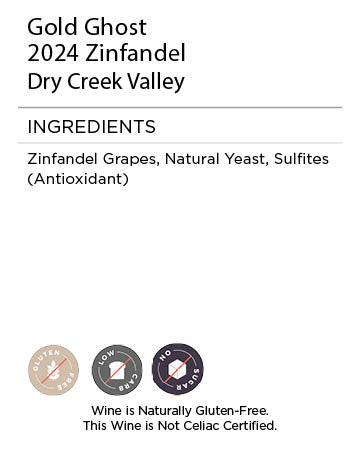 Gold Ghost Zinfandel nutritional information