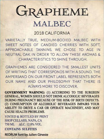 Grapheme 2018 Malbec California