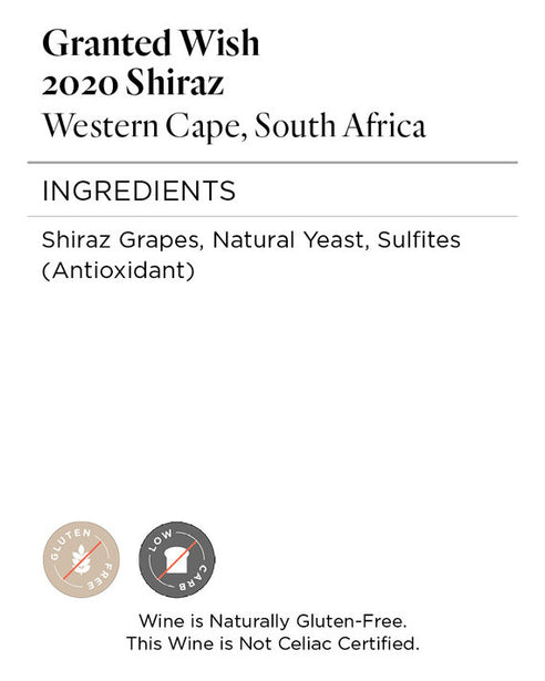 Granted Wish 2020 Shiraz Western Cape, South Africa