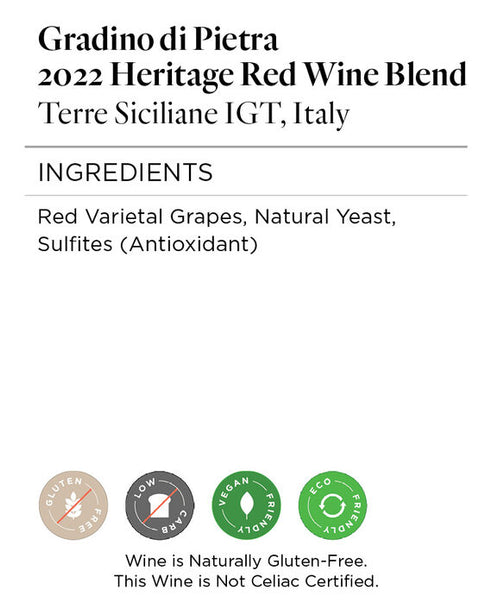 Gradino di Pietra 2022 Heritage Red Wine Blend Terre Siciliane IGT, Italy
