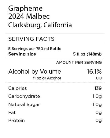 Grapheme Malbec Serving Facts