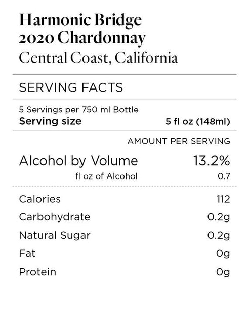 Harmonic Bridge 2020 Chardonnay Central Coast, California