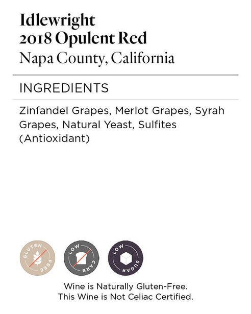 Idlewright 2018 Opulent Red Napa County, California