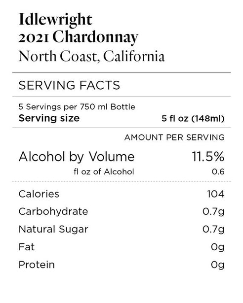 Idlewright 2021 Chardonnay North Coast, California