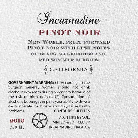 Incarnadine 2019 Pinot Noir California