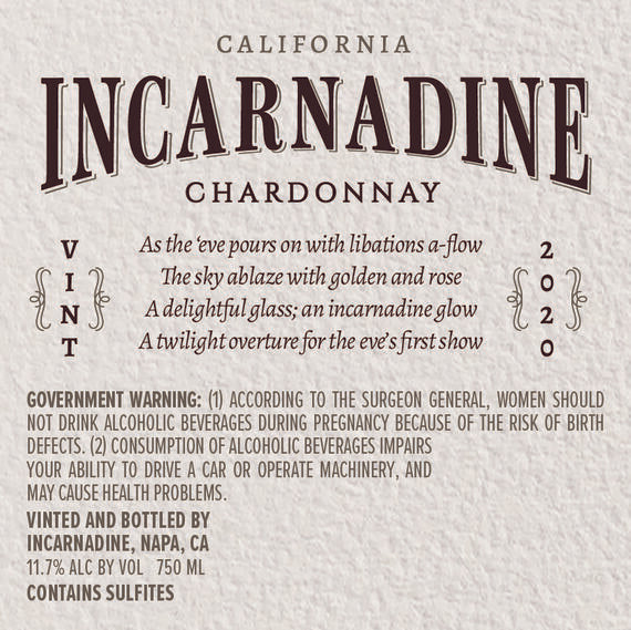 Incarnadine 2020 Chardonnay California