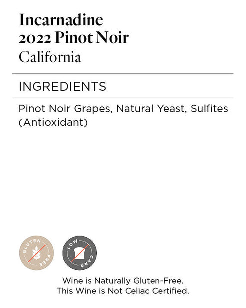 Incarnadine 2022 Pinot Noir, California