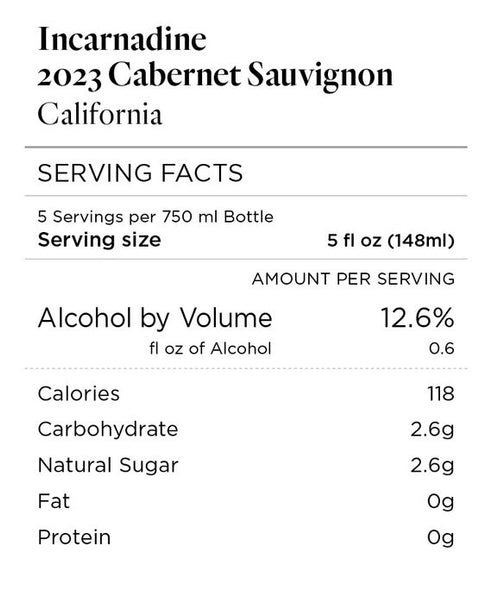 Incarnadine 2023 Cabernet Sauvignon, California