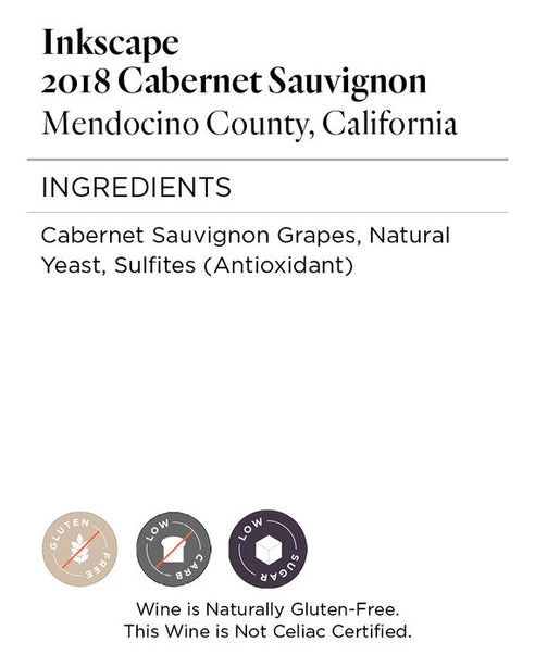 Inkscape 2018 Cabernet Sauvignon Mendocino County, California