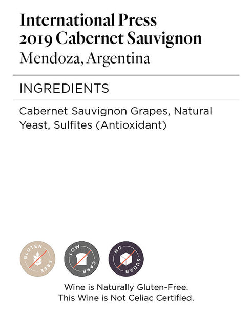 International Press 2019 Cabernet Sauvignon Mendoza, Argentina