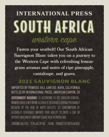 International Press 2021 Sauvignon Blanc Western Cape, South Africa