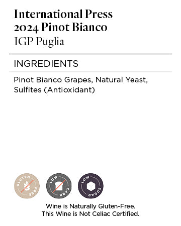 International Press 2024 Pinot Bianco Nutrition