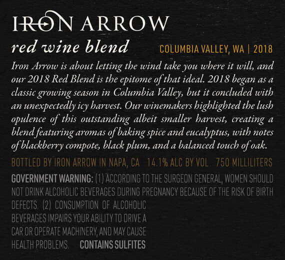 Iron Arrow 2018 Red Blend Columbia Valley, Washington 