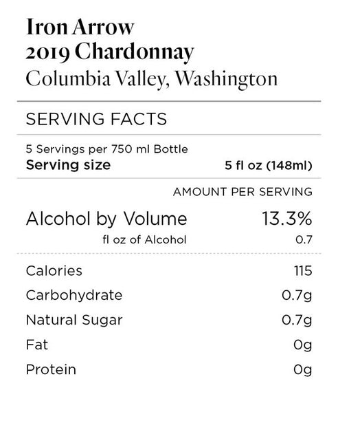 Iron Arrow 2019 Chardonnay Columbia Valley, Washington