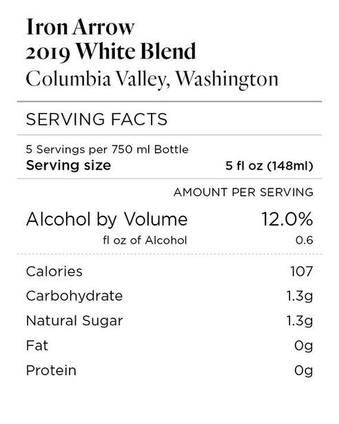 Iron Arrow 2019 White Blend Columbia Valley, Washington 