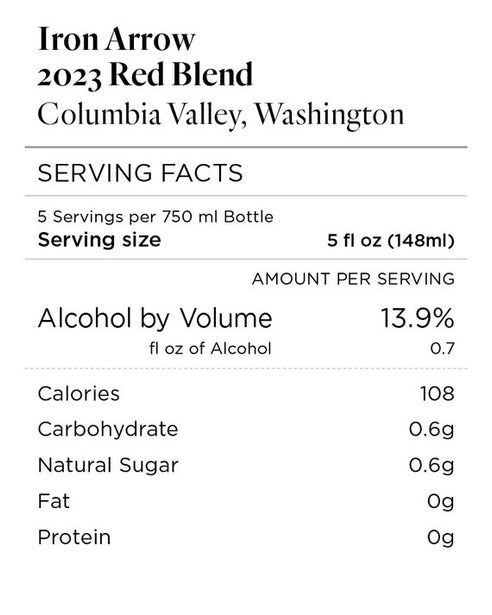 Iron Arrow 2023 Red Blend Columbia Valley, Washington