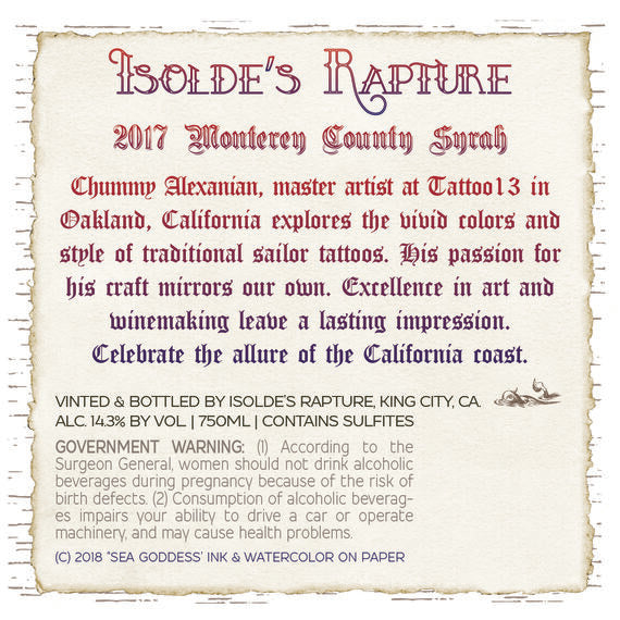 Isolde's Rapture 2017 Syrah Monterey County, California