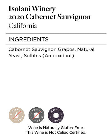 Isolani Winery 2020 Cabernet Sauvignon California