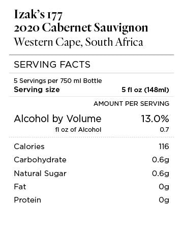 Izak's 177 2020 Cabernet Sauvignon Western Cape, South Africa