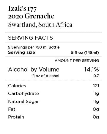 Izak's 177 2020 Grenache Swartland, South Africa