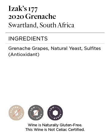 Izak's 177 2020 Grenache Swartland, South Africa