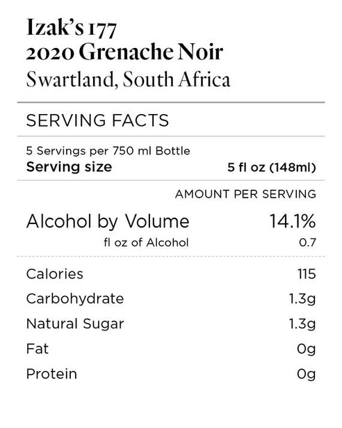 Izak's 177 2020 Grenache Noir Swartland, South Africa