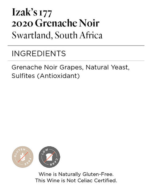 Izak's 177 2020 Grenache Noir Swartland, South Africa