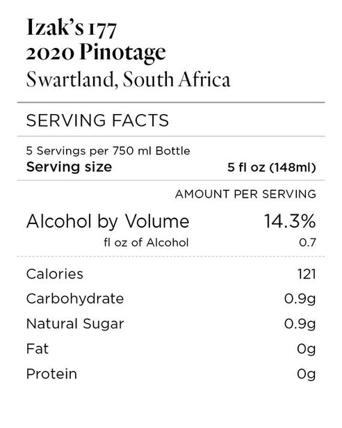 Izak's 177 2020 Pinotage Swartland, South Africa