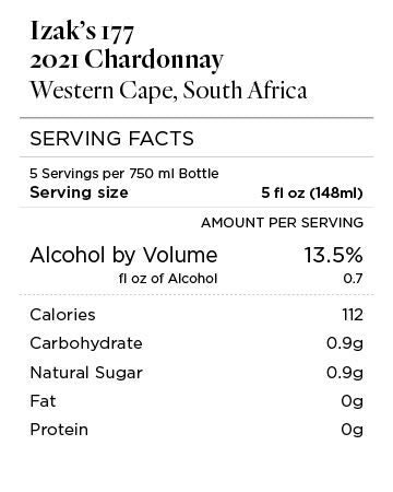 Izak's 177 2021 Chardonnay Western Cape, South Africa