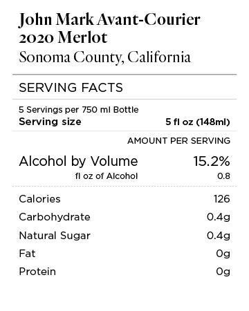 John Mark Avant-Courier 2020 Merlot Sonoma County, California