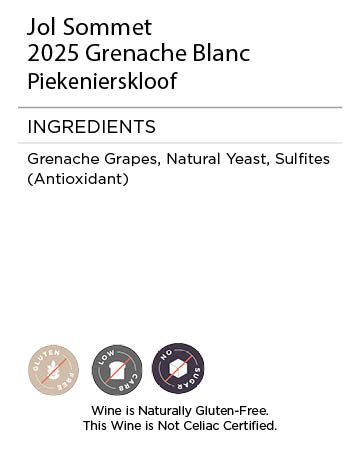 Jol Sommet Grenache Blanc serving facts