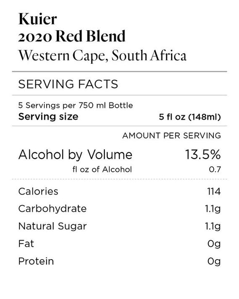 Kuier 2020 Red Blend Western Cape, South Africa
