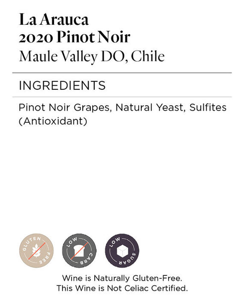 La Arauca 2020 Pinot Noir Maule Valley DO, Chile