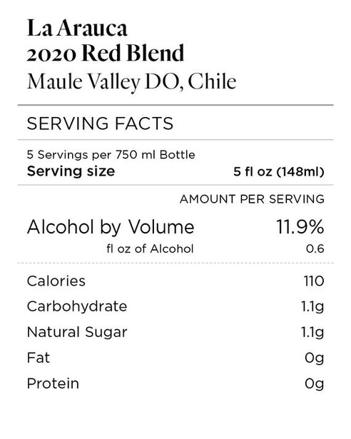 La Arauca 2020 Red Blend Maule Valley DO, Chile