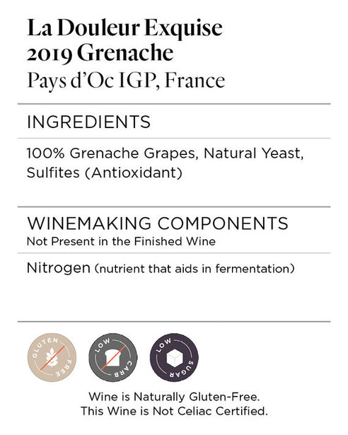 La Douleur Exquise 2019 Grenache Pays d'Oc IGP, France