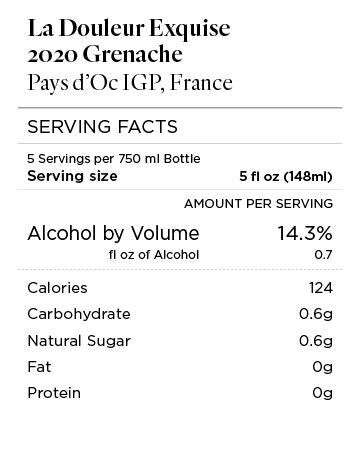 La Douleur Exquise 2020 Grenache Pays d'Oc IGP, France