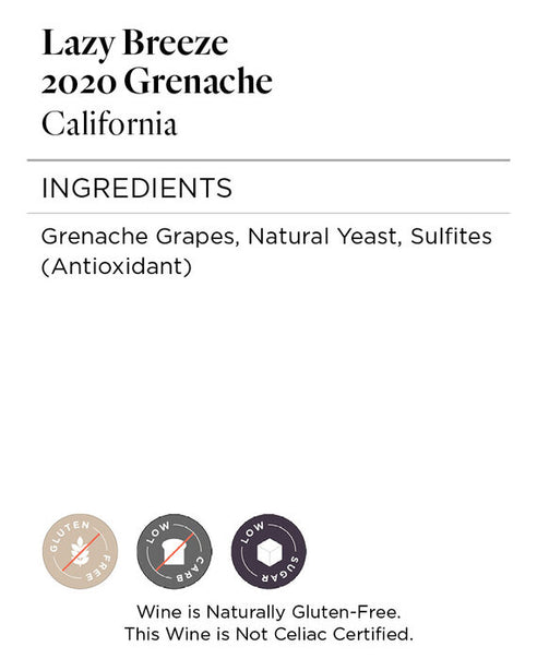 Lazy Breeze 2020 Grenache California