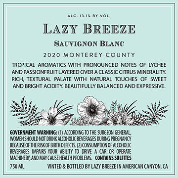Lazy Breeze 2020 Sauvignon Blanc Monterey County, California
