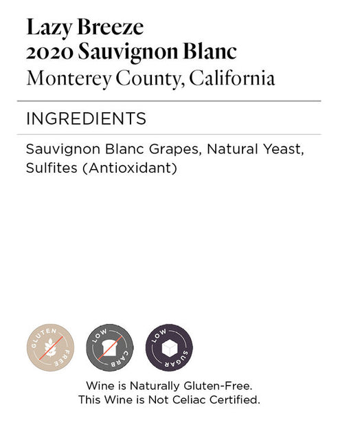 Lazy Breeze 2020 Sauvignon Blanc Monterey County, California