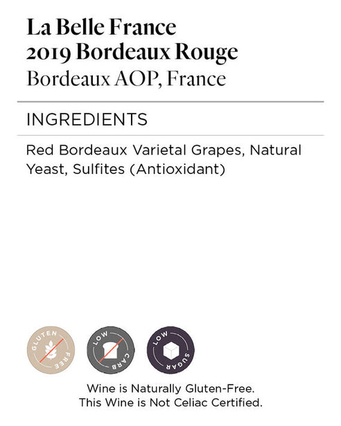 La Belle France 2019 Bordeaux Rouge Bordeaux AOP, France