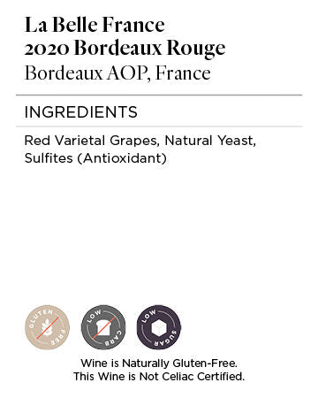 La Belle France 2020 Bordeaux Rouge Bordeaux AOP, France