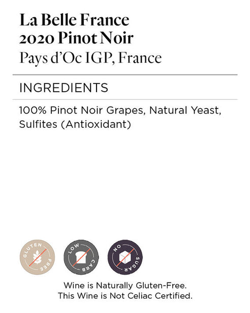 La Belle France 2020 100% Pinot Noir Pays d'Oc IGP, France