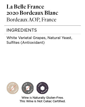 La Belle France 2020 Bordeaux Blanc Bordeaux AOP, France