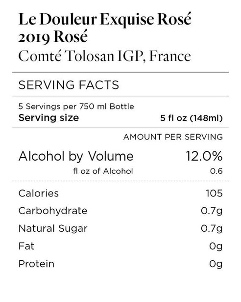 Le Douleur Exquise 2019 Rosé Comté Tolosan IGP, France