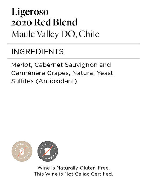 Ligeroso 2020 Red Blend Maule Valley DO, Chile