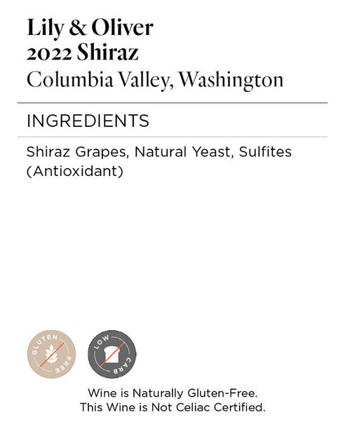 Lily & Oliver 2022 Shiraz Columbia Valley, Washington