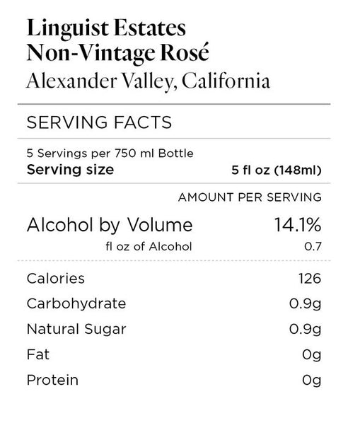 Linguist Estates NV Rosé Alexander Valley, California