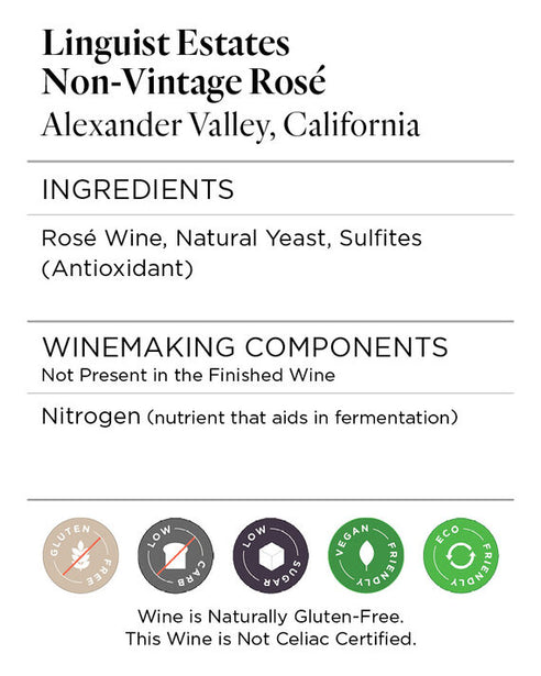 Linguist Estates NV Rosé Alexander Valley, California