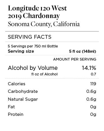 Longitude 120 West 2019 Chardonnay Sonoma County, California