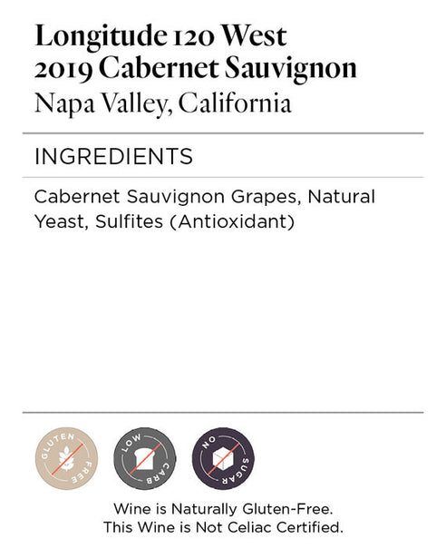 Longitude 120 West 2019 Cabernet Sauvignon Napa Valley, California 
